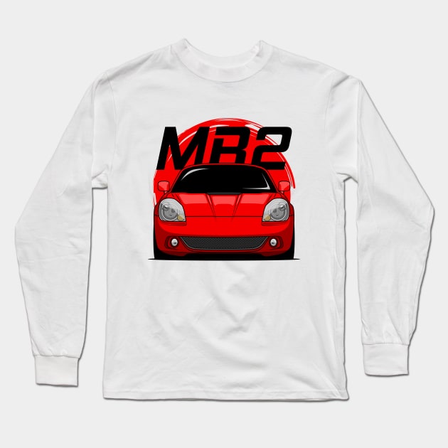 Red MR2 W30 Long Sleeve T-Shirt by GoldenTuners